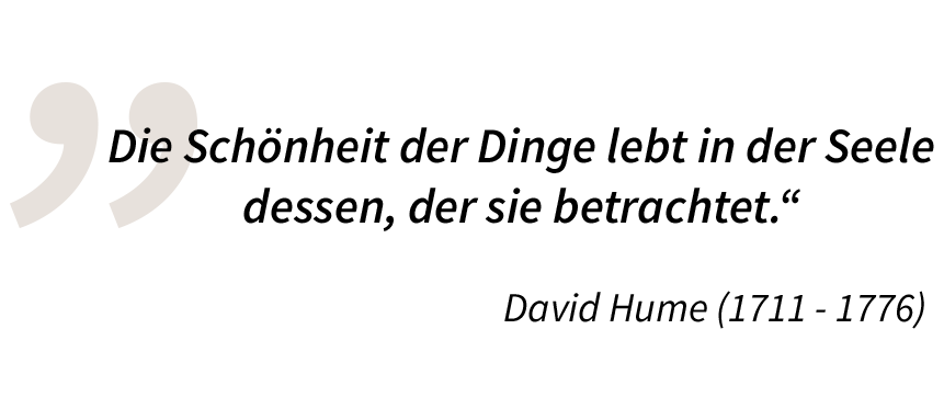 Spruch: "Die Schönheit der Dinge lebt in der Seele dessen, der sie betrachtet.“